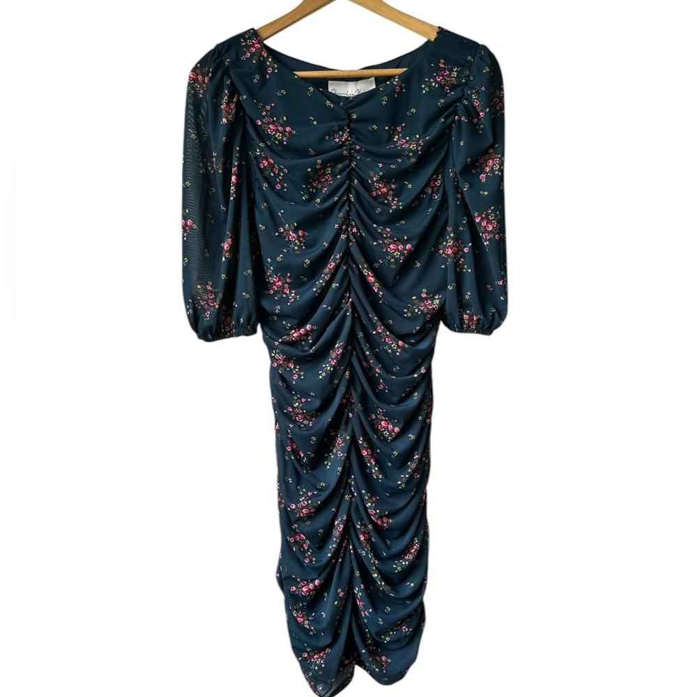 Charles Henry Floral Ruched Dress NWT - Picture 4 of 14